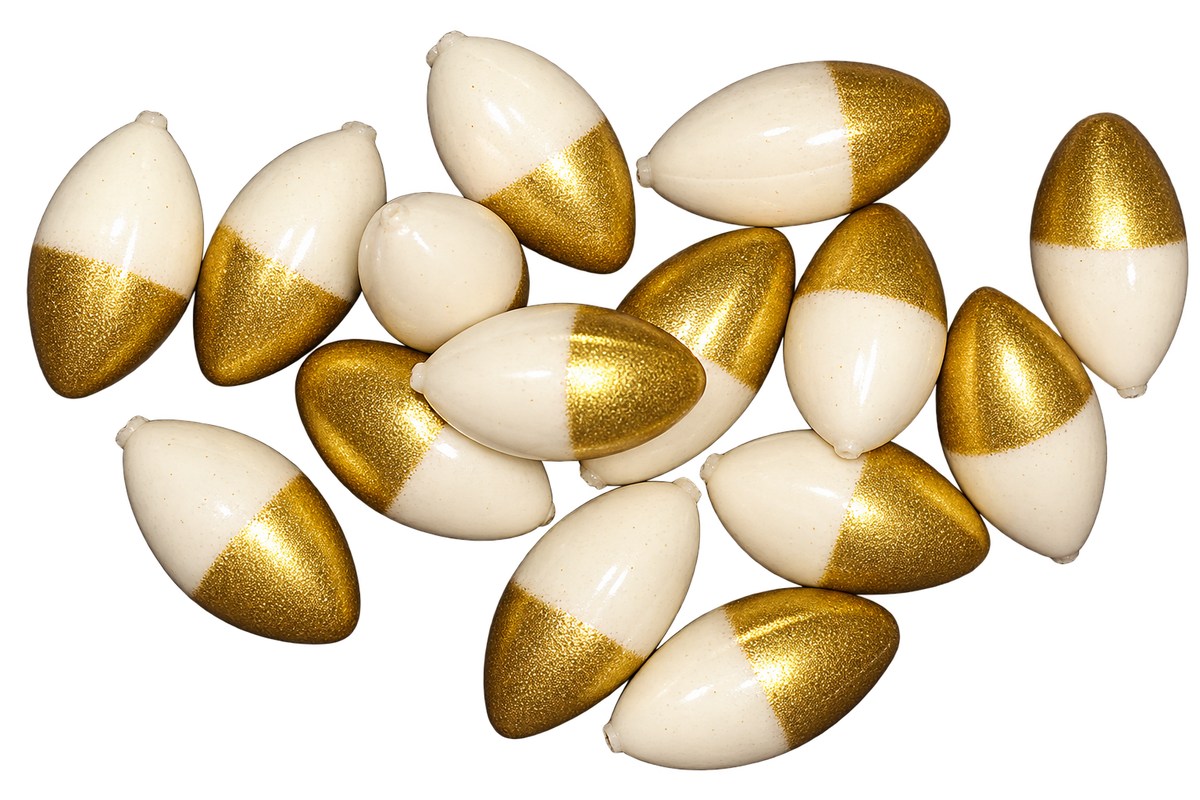 Perles flottantes or et blanc LSC